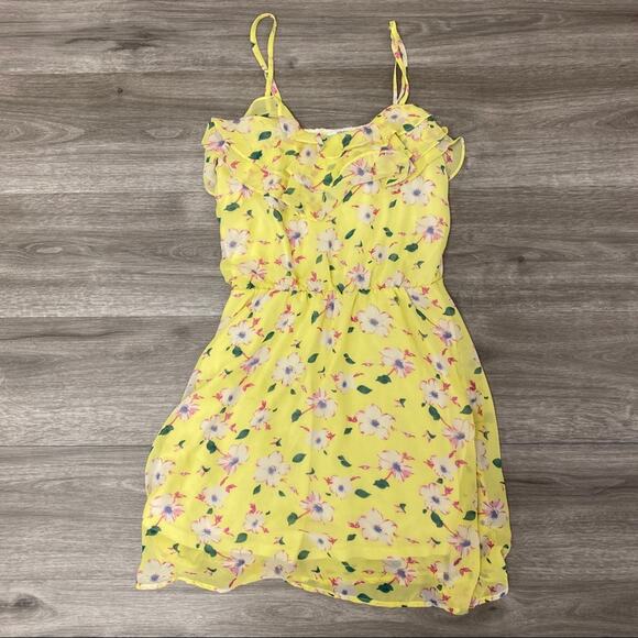 Umgee Ruffle Floral Star Dress Yellow Size M - Picture 5 of 8